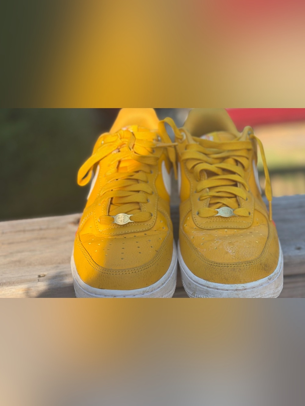 Nike Kids Yellow Low-Top AF-1 Style Sneakers